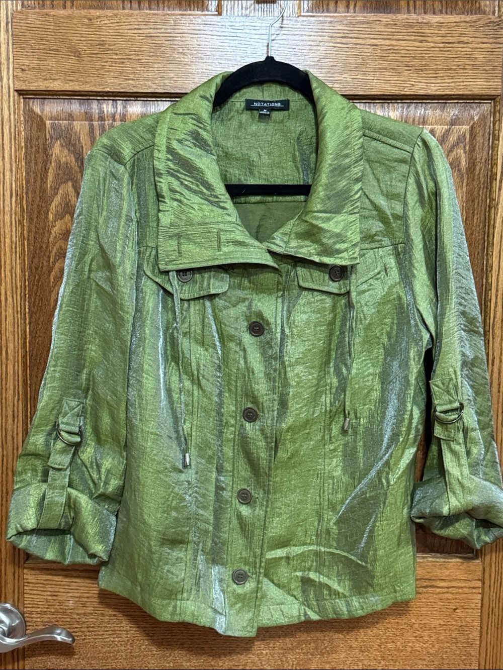 Notations Light-Green Shimmer Blouse